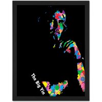 Artery8 Wall Art Print Big Yin Billy Connolly Paint Splatter Large Framed Wall Décor Art in Brown | Size: W18" x H24"