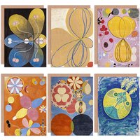 Artery8 Hilma af Klint Primordial Youth Abstract Adulthood Star Evolution Fine Art Greeting Card Pack of 6