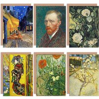 Artery8 Vincent Van Gogh Perenboompje Butterflies Courtesan Roses Portrait Cafe Fine Art Greeting Card Pack of 6