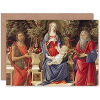 Artery8 Sandro Botticelli Madonna Saints Cropped Art Card