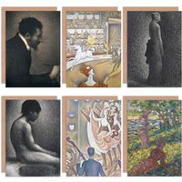 Artery8 Georges Seurat Woman Park Portrait Bow Circus Fine Art Greeting Card Pack of 6