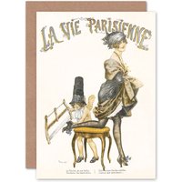 Artery8 La Vie Parisienne Saw Cutting High Heels Magazine Cover Greetings Card