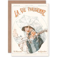 Artery8 La Vie Parisienne Rose Sword Woman Magazine Cover Greetings Card