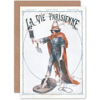 Artery8 La Vie Parisienne Herouard La Vie Chere Magazine Cover Greetings Card in Off-White