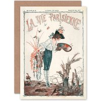 Artery8 La Vie Parisienne Spring 1917 WW1 Trench Magazine Cover Greetings Card in Beige