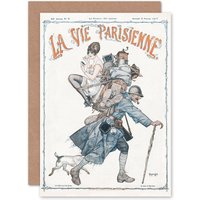 Artery8 La Vie Parisienne Soldier Dog World War 2 Magazine Cover Greetings Card