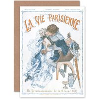 Artery8 La Vie Parisienne France Medieval Magazine Cover Greetings Card in White