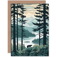 Artery8 Great Bear Rainforest Coastal Mountain Landscape Travel Birthday Card