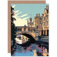 Artery8 Bridge of Sighs Cambridge University on Cam River Travel Birthday Card