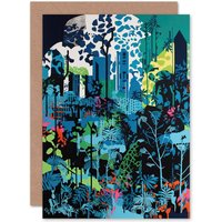 Artery8 Singapore Forest Cityscape Modern Bold Landscape Travel Birthday Card