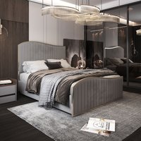 Brixton Upholstered Soft Velvet Metal Bed Frame Single