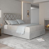 Tammy Upholstered Soft Velvet Metal Bed Frame Super King
