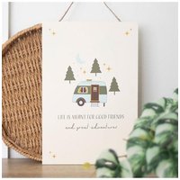 KDMD Good Friends & Great Adventures Hanging Sign in White
