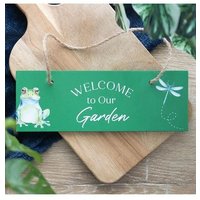 KDMD Green Welcome to Our Garden Hanging Sign