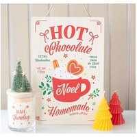 KDMD Homemade Hot Chocolate Hanging Sign in White
