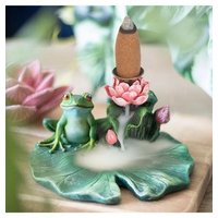 KDMD Lily Pad Backflow Incense Burner in Green