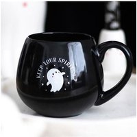 KDMD Keep Your Spirits Up Rounded Ghost Mug in Black
