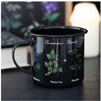 KDMD Poisonous Plants Enamel Mug in Black