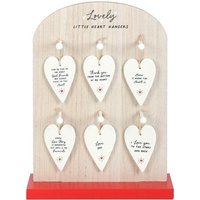 Set 24 Heart Ceramic Mini Signs on Display