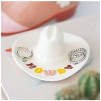 KDMD Howdy Cowboy Hat Trinket Dish in White