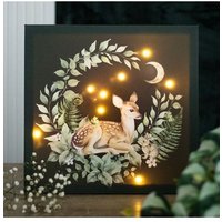 KDMD Fawn Light Up Canvas Plaque in Brown