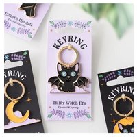 My Witch Era Cat & Moon Enamel Keyring