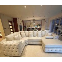 HOB Furniture Royal Surrey U Shape Chaise Sofa - Sofa Only - 15ftx7ftx7ft in Cream