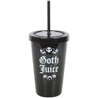 KDMD Goth Juice Plastic Tumbler with Straw in Black