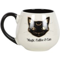 KDMD Magic, Coffee & Cats Rounded Mug in White