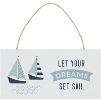 KDMD Set Sail Hanging Sign in Cream