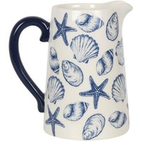 KDMD 17cm Seashell Ceramic Flower Jug in White