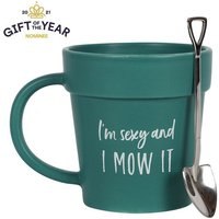 KDMD Sexy & I Mow It Pot Mug & Shovel Spoon in Green