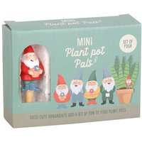 KDMD Set of 4 Mini Gnome Plant Pot Pals in Blue