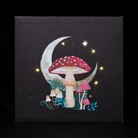 KDMD Forest Mushroom Light Up Canvas Plaque in Black