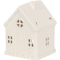 KDMD White Gingerbread House Tealight Holder