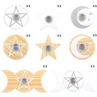 KDMD Set of 36 Mixed White & Natural Spell Candle Holders in Brown