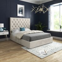 Casani Alma Upholstered Soft Velvet Bed Frame in Cream | Size: King