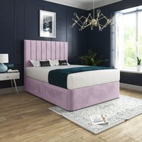 Casani Marcelo Upholstered Soft Velvet Bed Frame in Pink | Size: Single
