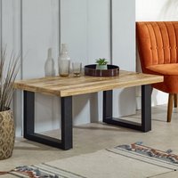 IH Design Bratton Mango Wooden & Metal Coffee Table in Brown