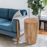 IH Design Bratton Mango Wooden Drum Side Table in Brown