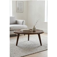 IH Design Dark Mango Wood Round Low Coffee Table in Brown