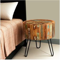 IH Design Ted Reclaimed Boat Side Table in Brown