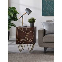 IH Design Side Table Deiondre Dark Mango in Brown