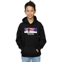 Star Wars Boy's The Mandalorian Landscape Hoodie in Black | Size: 3-4 Years