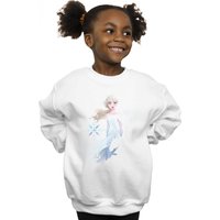 Disney Girl's Frozen 2 Elsa Nokk Silhouette Sweatshirt in White | Size: 5-6 Years