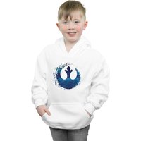 Disney Boy's Star Wars The Rise Of Skywalker Resistance Symbol Wave Hoodie in White | Size: 7-8 Years