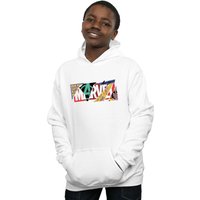 Marvel Boy's Collage Logo Hoodie in White | Size: 3-4 Years