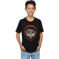 Disney Boy's Coco Miguel Skeleton Face Hood T-Shirt in Black | Size: 3-4 Years