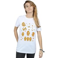 Star Wars Women's Gingerbread Empire Cotton Boyfriend T-Shirt in White | Size: Small