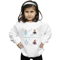 Disney Girl's Frozen 2 Change Is In The Air Sweatshirt in White | Size: 5-6 Years